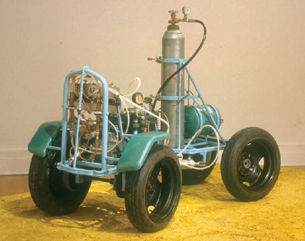 Marguerite Kahrl, Remote-Controlled Vehicle Powered by Landfill Gas (Sparkling Fawn), 2001...