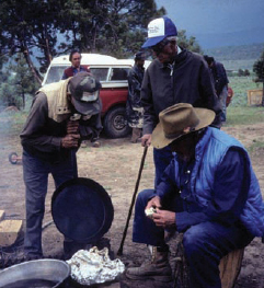 Members of El Consejo at camp protesting outside development of a traditional land grant...