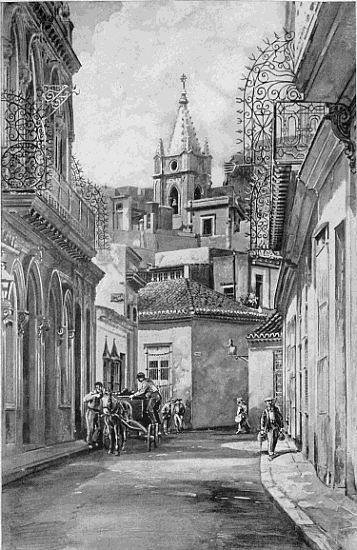 OLD AND NEW IN HAVANA The architecture of Havana ranges from the sixteenth century to the twentieth, and specimens of all five centuries may in some places be found grouped within a single scene; with electric lights and telephones in buildings which were standing when Francis Drake threatened the city with conquest.