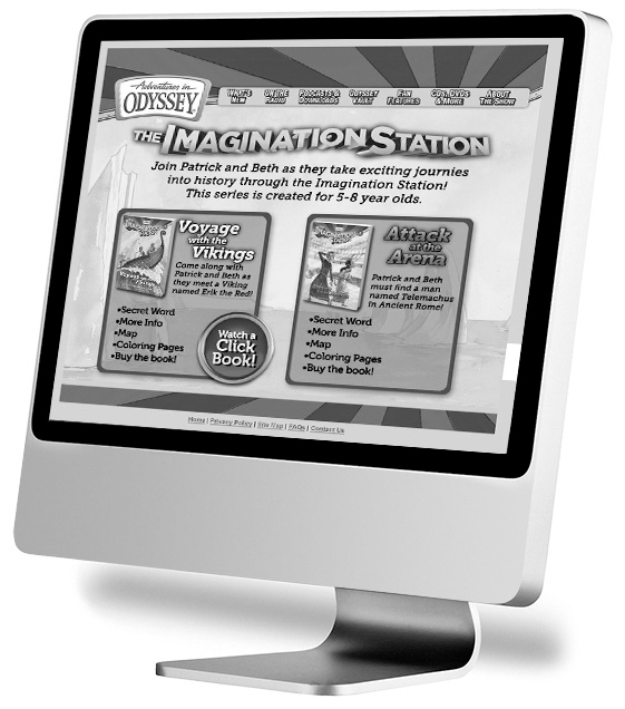 TheImaginationStation.com loaded onto a computer monitor