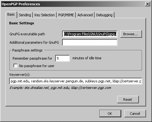 Telling Enigmail where gpg.exe is located