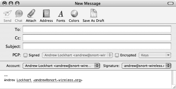 Composing an encrypted message in Mail.app