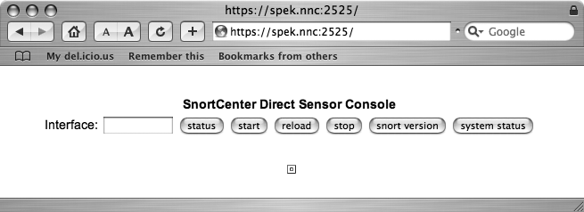 The sensor agent direct console page