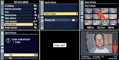 Select image screens for the Small picture function