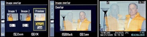 Overlaying two images: previewing and saving the overlay