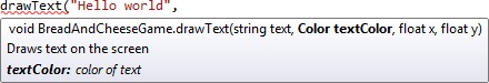 Using Intellisense comments.