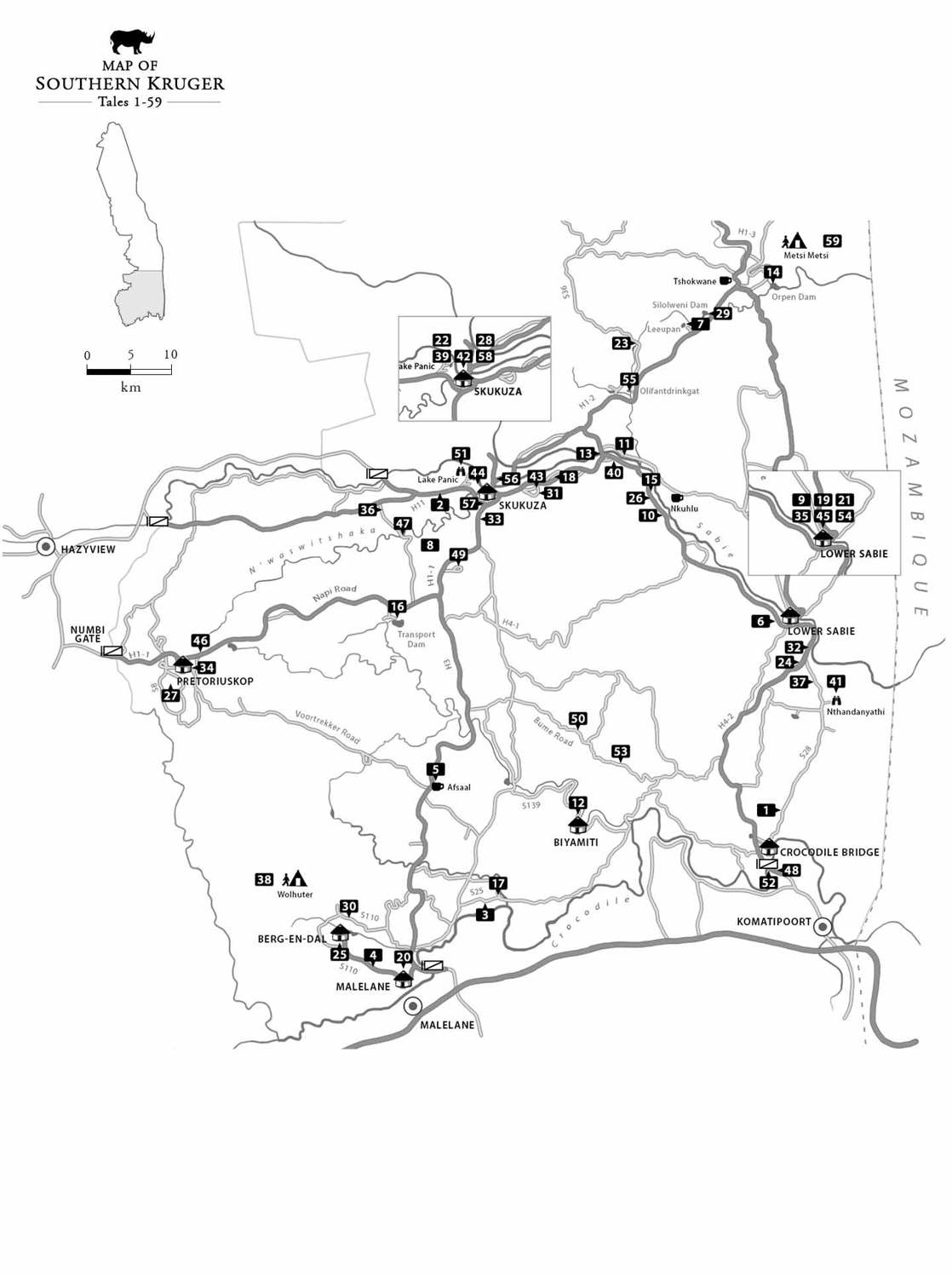 Map of Southern Kruger