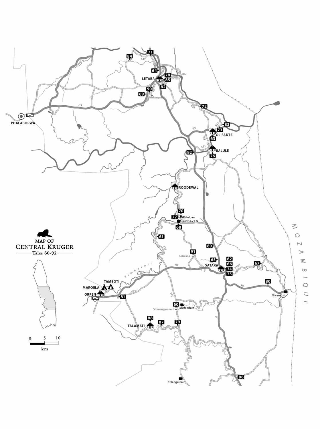 Map of Central Kruger