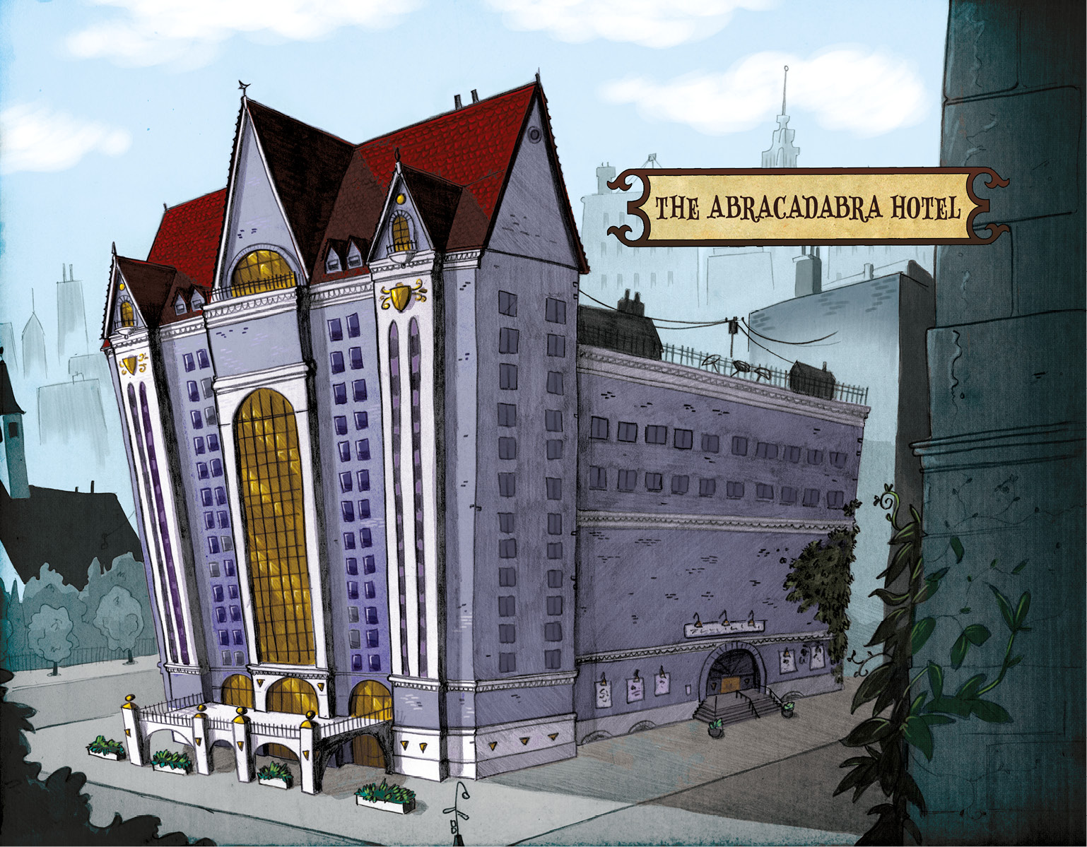 illustration of the abracadabra hotel