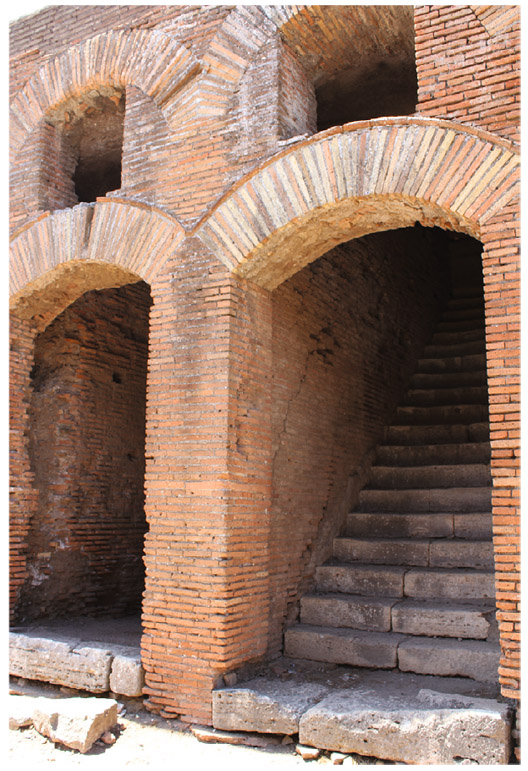 Figure 2.1. Remains of a Roman apartment building showing the stairs to upper floors, Ostia Antica