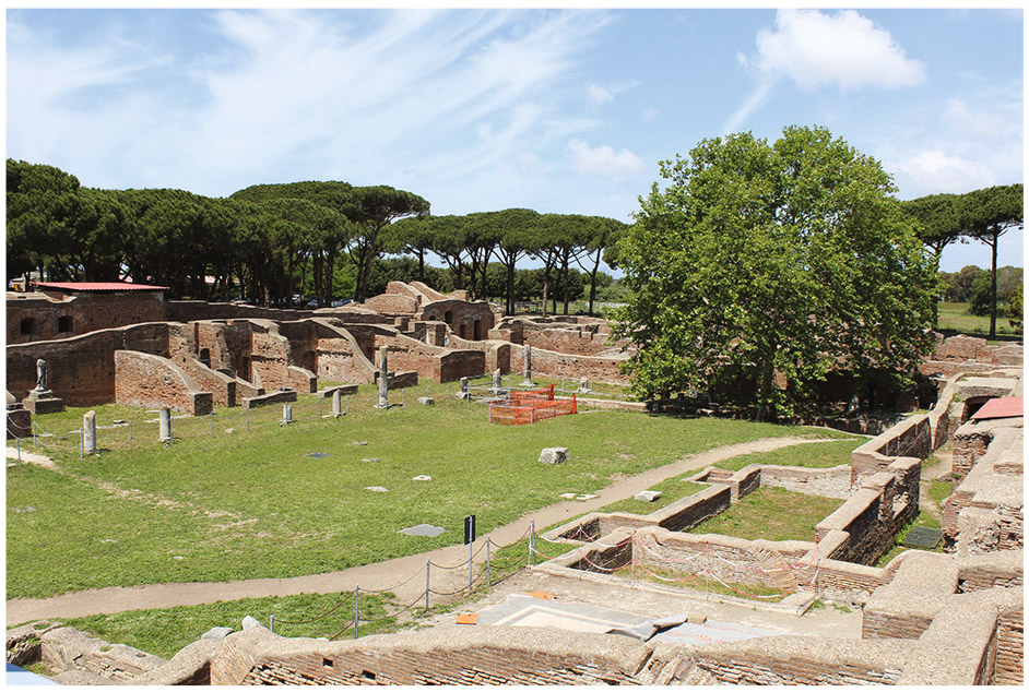 Figure 2.2. Remains of a Roman bath complex showing the exercise yard, Ostia Antica