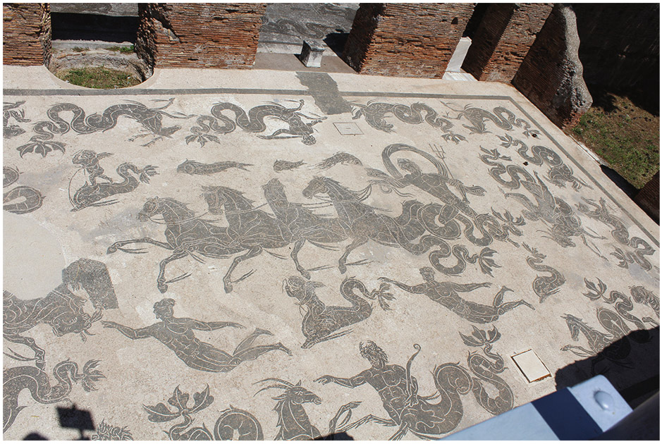 Figure 2.3. Remains of a Roman bath complex showing the mosaic floor of one of the pools, Ostia Antica