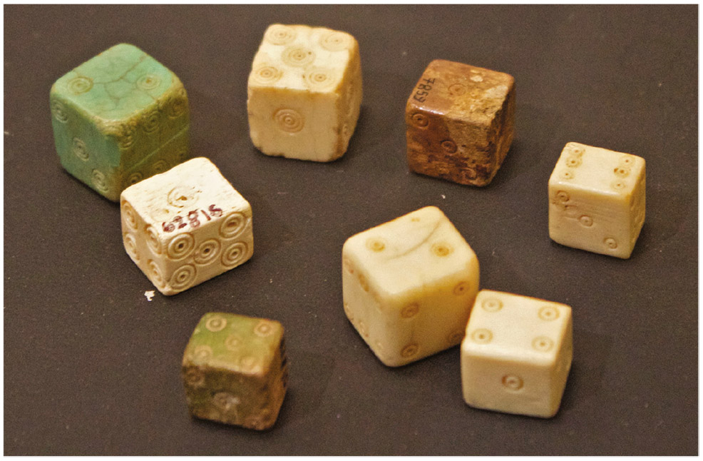 Figure 3.6. Roman dice, carved from animal bone (National Archaeological Museum, Naples)