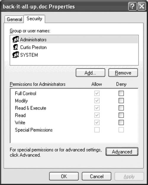 Access control list example