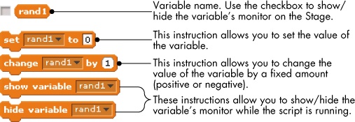 The new blocks that appear when you create the rand1 variable