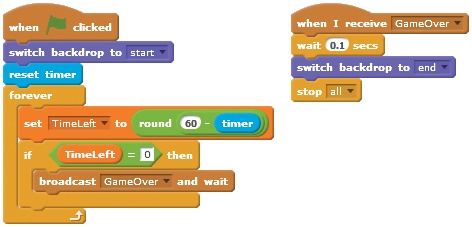 The scripts for the Stage in the bird shooter game