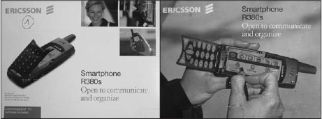 The Ericsson R380s was the first smartphone to have retail packaging that said “Smartphone” on it.