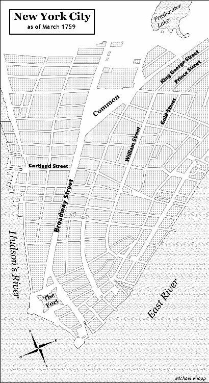 Map of New York City as of March 1759