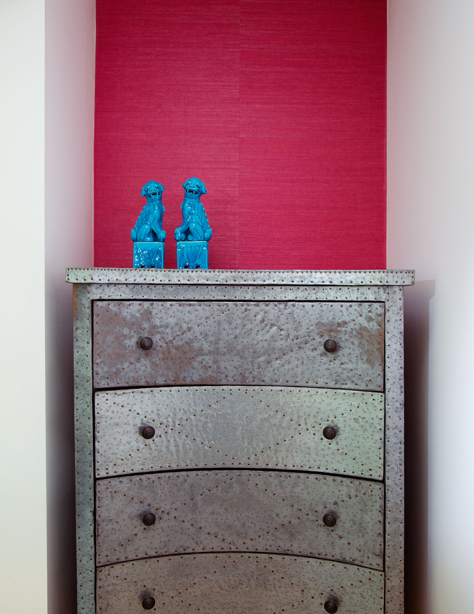 Photo of metal chest of drawers.