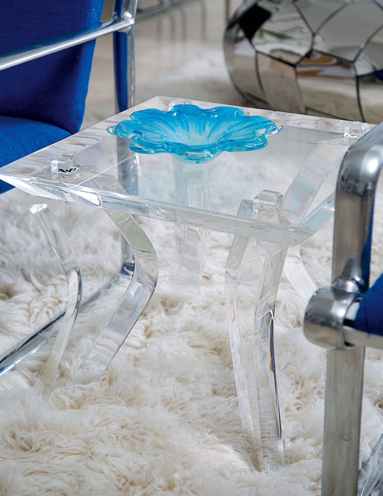 Photo of Lucite table.