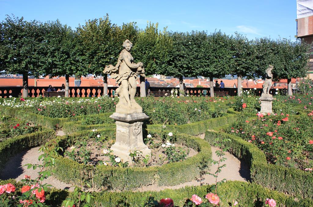 Selten ist der Rosengarten der Neuen Residenz im Sommer so leer 