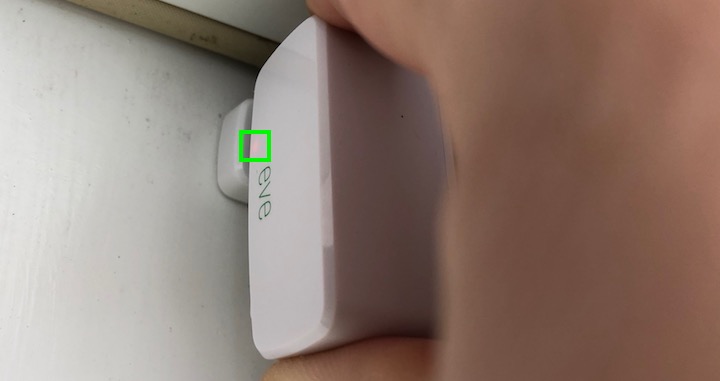 Figure 42: Note the faint LED glow (outlined in the green box) as I line the two sensors up.