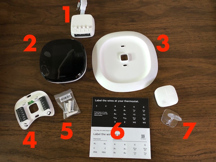 Figure 51: The main parts of the ecobee thermostat.