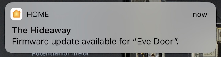 Figure 59: Home may notify you if a firmware update is available for an accessory.