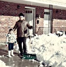 Shoveling snow with Ayelet Bensonhurst 1969