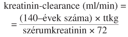 53.9. táblázat Javaslat a gentamicin, a tobramycin és a netilmicin adagolására