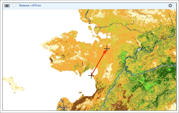 Calculating the distance between two user-defined points