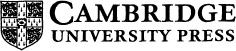 CAMBRIDGE UNIVERSITY PRESS