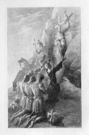 "Presently the whole company was moved by a gentle pity." Drawn by S. W. Van Schaik.