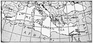 Map of Mediterranean Sea