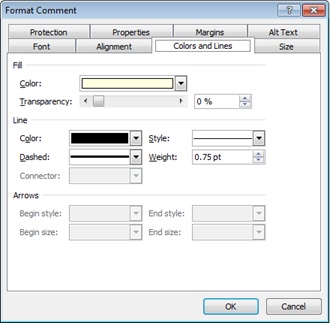 For comments that need a variety of formatting for emphasis or effect, you can apply colored lines, change margins, and adjust the size of the ScreenTip, among other formatting changes.