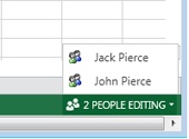 One way to enable simultaneous editing is to share a workbook on SkyDrive or SharePoint and edit the file in Excel Web App.