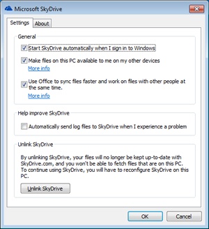 In the Microsoft SkyDrive dialog box, select Make Files On This PC Available To Me On My Other Devices to gain access to files you need that aren’t stored on SkyDrive.
