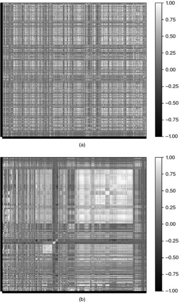 Diagrams show correlation matrix, and scale shows range from minus 1.00 to 1.00.