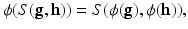 
$$\displaystyle{ \phi (S(\mathbf{g},\mathbf{h})) = S(\phi (\mathbf{g}),\phi (\mathbf{h})), }$$
