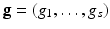 
$$\mathbf{g} = (g_{1},\ldots,g_{s})$$
