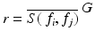 
$$r = \overline{S(\,f_{i},f_{j})}^{\mbox{ $G$}}$$
