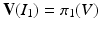 
$$\mathbf{V}(I_{1}) =\pi _{1}(V )$$
