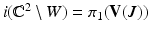 
$$i(\mathbb{C}^{2}\setminus W) =\pi _{1}(\mathbf{V}(J))$$
