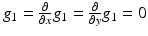 
$$g_{1} = \frac{\partial } {\partial x}g_{1} = \frac{\partial } {\partial y}g_{1} = 0$$
