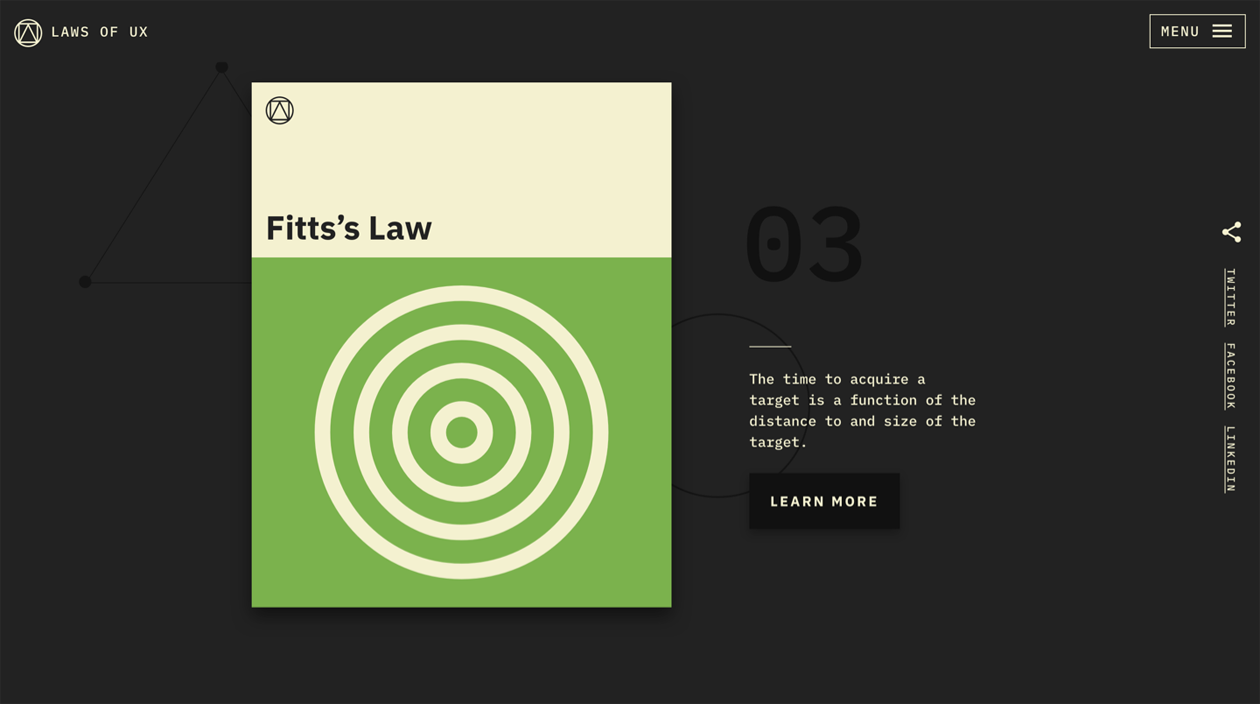 Screenshot of the Laws of UX website, circa 2020