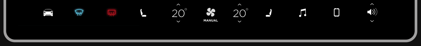 Providing sufficient space between items increases usability, minimizing the chances of selecting the wrong action (source: Tesla, 2019)