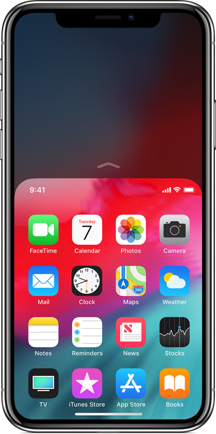 The iPhone’s Reachability feature enables easy access to the top half of the screen (source: Apple, 2019)