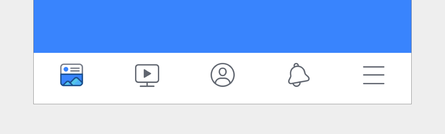 Screenshot of the app bar from Facebook’s iOS app (source: Facebook, 2019)