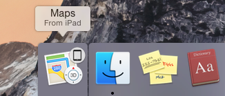 ⑦ 	On your Mac, you see an activity icon in the Dock, like this one for Maps.