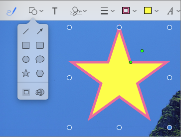 ⑧ 	Click the Shapes button to see all your choices. You can change how a shape looks using the Border Color, Fill Color, or Shape Style buttons on the toolbar.